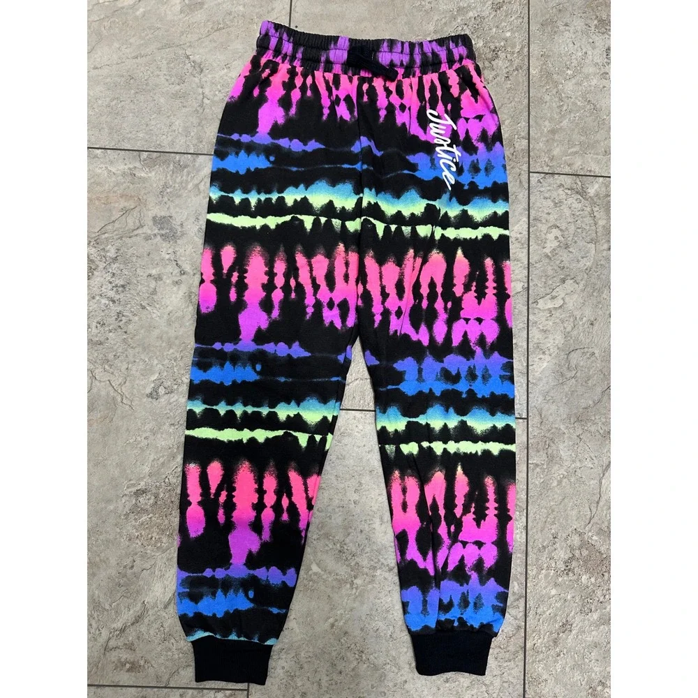 Justice Multicolor MLTDYE Sweatpants Small